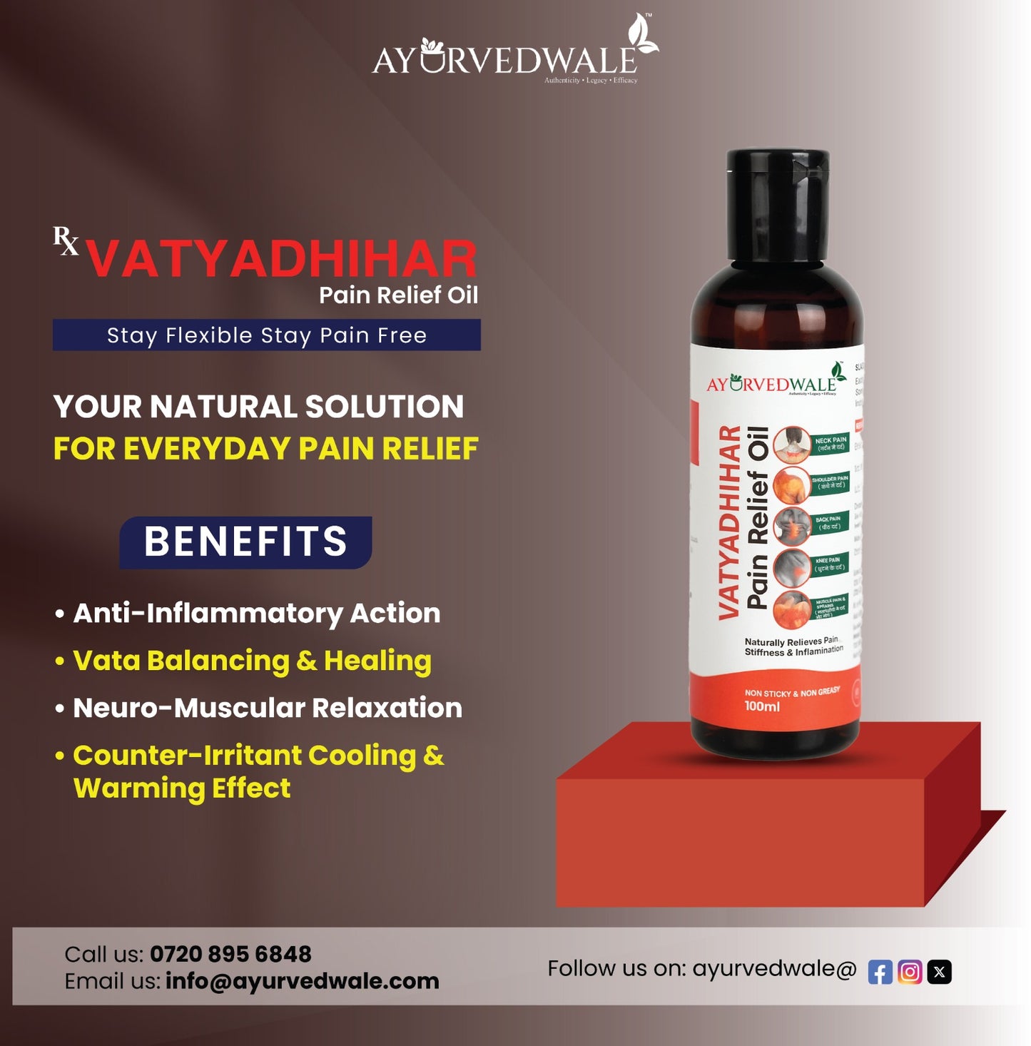 Ayurvedwale Vatyadhihar Pain Relief Oil
